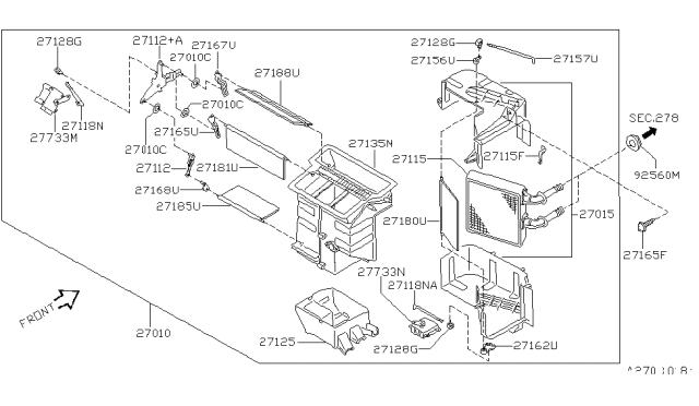 2000 Infiniti G20 Heater & Blower Unit Diagram 6