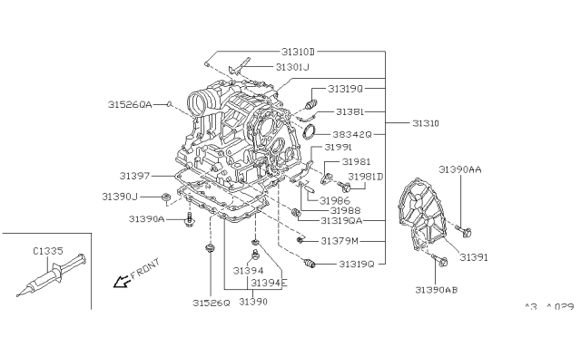 2001 Infiniti G20 Support-Parking Actuator Diagram for 31981-31X03