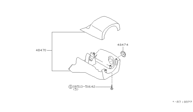 2000 Infiniti G20 Cover Set-Steering Column Diagram for 48470-7J103