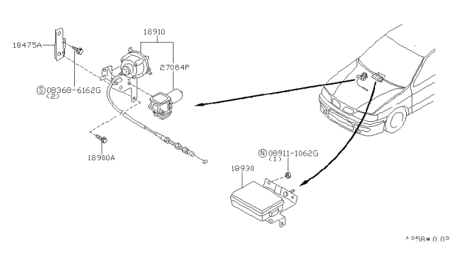 2002 Infiniti G20 Pump-Vacuum Ascd Diagram for 18956-89917