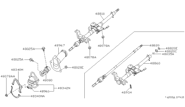 2002 Infiniti G20 Clamp-Steering Column,Lower Diagram for 48963-40U00