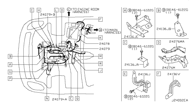 2003 Infiniti G35 Harness Assembly-EGI Sub Diagram for 24079-AM610