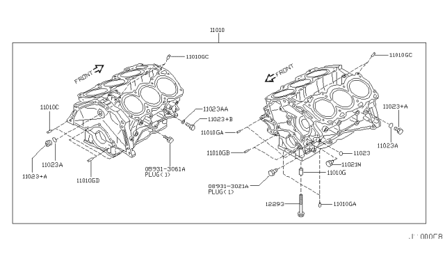2005 Infiniti G35 Cylinder Block & Oil Pan Diagram 4