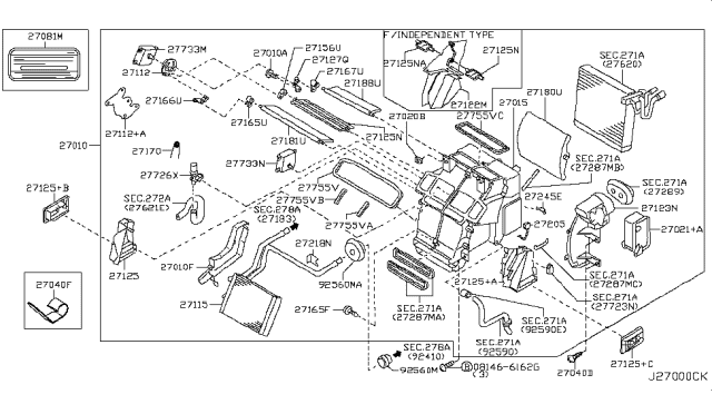 2004 Infiniti G35 Ac Blower Actuator Diagram for 27731-AL500
