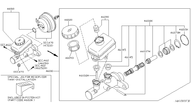 2004 Infiniti M45 Brake Master Cylinder Diagram 1
