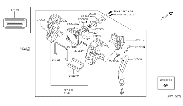 2003 Infiniti M45 Grommet Diagram for 27289-AR200
