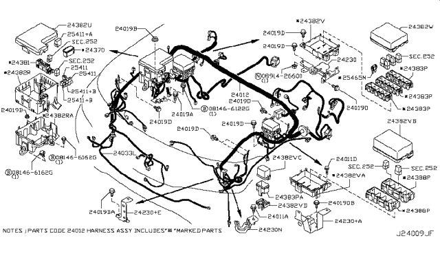 2015 Infiniti QX80 Bracket-Junction Diagram for 24388-40F00