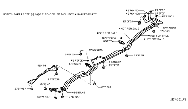 2015 Infiniti QX80 Pipe-Cooler Diagram for 92460-5ZN0A
