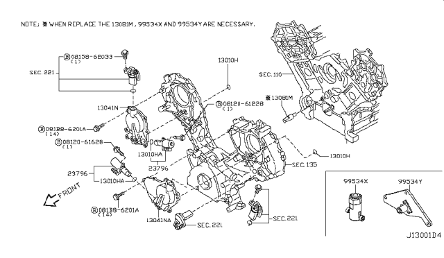 2016 Infiniti QX80 Valve Assembly-SOLENOID,Valve Timing Control Diagram for 23796-3RC0A