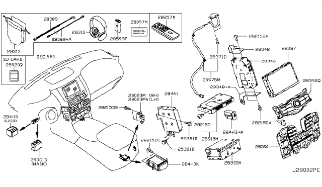 2019 Infiniti QX80 Connector-Auxiliary Audio System Diagram for 284H3-3ZD2A