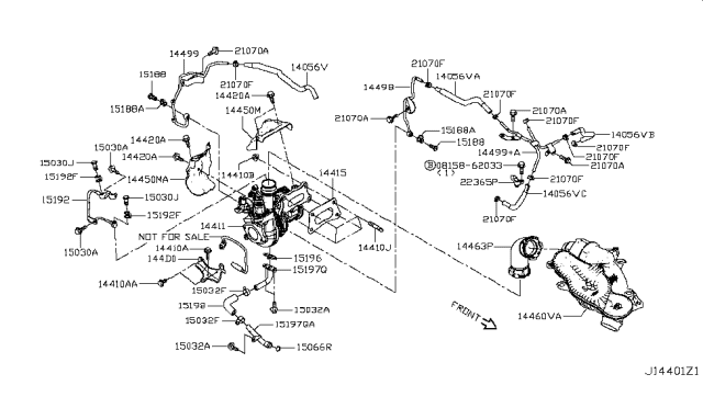 2019 Infiniti QX50 Turbo Charger Diagram for 14411-5NA1A
