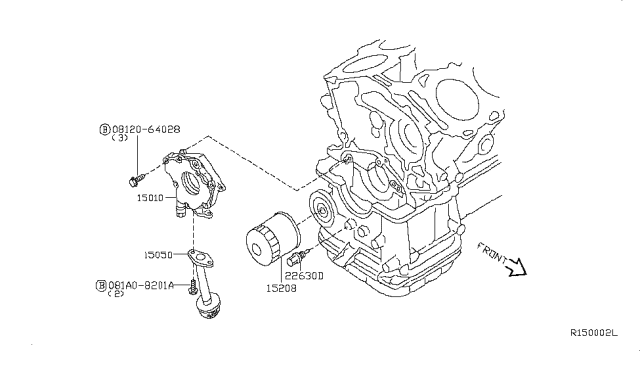 2015 Infiniti QX60 Pump-Oil Diagram for 15010-7Y00A