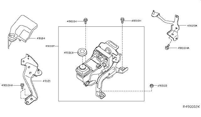 2014 Infiniti QX60 Electric Power Steering Pump Assembly Diagram for 49110-3KA5A