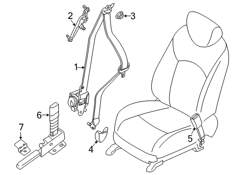 2020 Infiniti QX60 Front Seat Belts Diagram