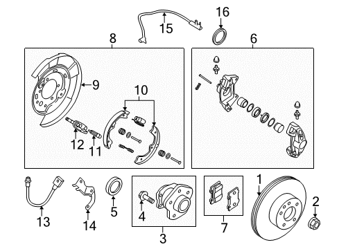 CALIPER Assembly Front LH Diagram for 44011-5CA1B