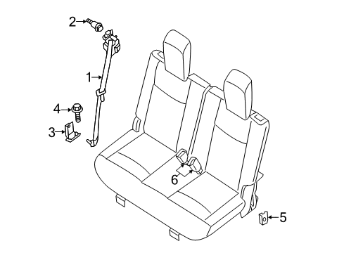 2020 Infiniti QX60 Third Row Seat Belts Diagram