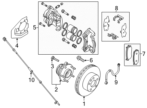 2020 Infiniti QX60 Brake Components Diagram 1