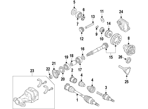 2020 Infiniti Q50 Rear Axle, Axle Shafts & Joints, Differential, Drive Axles, Propeller Shaft Diagram