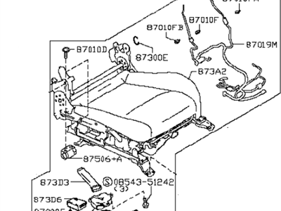 Infiniti Q70L Seat Cushion - 87300-1PS2A