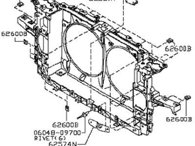 Infiniti G37 Radiator Support - 62501-JK00B