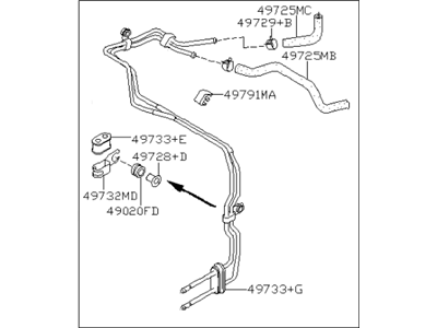 Infiniti 49726-1MA0A Power Steering Tube Assembly