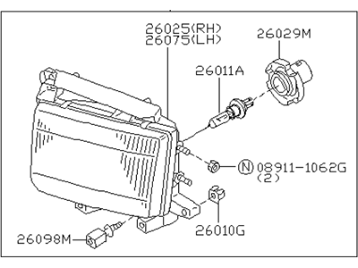 Infiniti 26010-2W626 Right Headlight Assembly