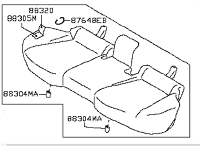 Infiniti 88300-6WY0B Cushion Assembly Rear Seat