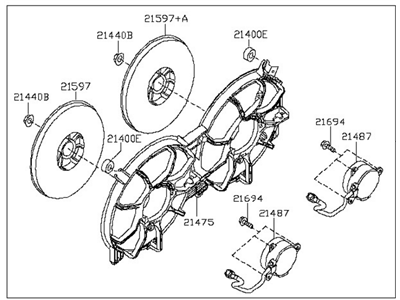 Infiniti Q60 Radiator fan - 21481-JK600