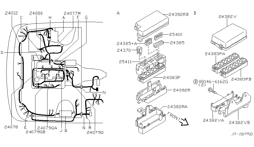 24077-1W200 | Genuine Infiniti #240771W200 HARNESS ASSY-ENGINE infiniti qx4 transmission wiring diagram 