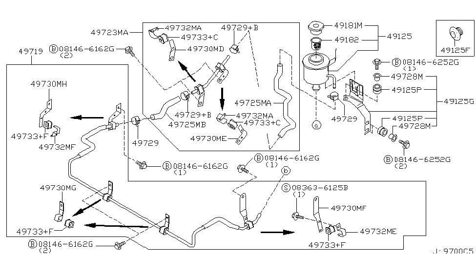 Infiniti 49730-4W004 Bracket-Tube