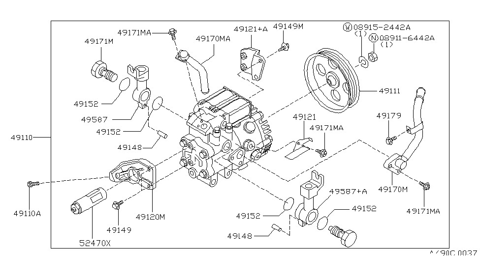 Infiniti 49171-64U00 Bolt-Power Steering Pump