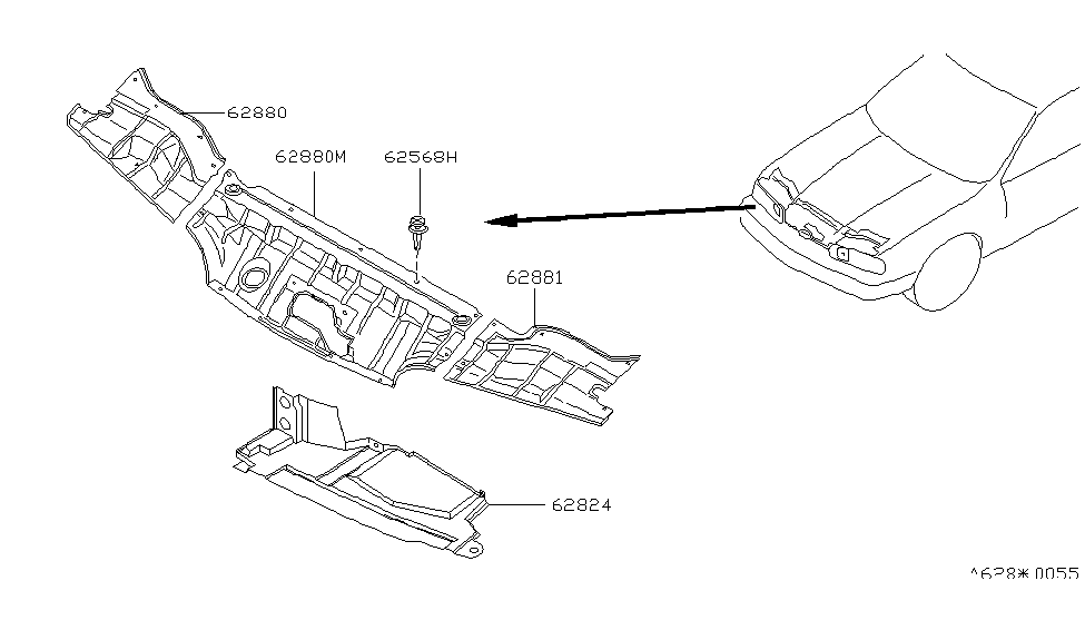 Infiniti 62823-60U00 Guide-Air Side,LH