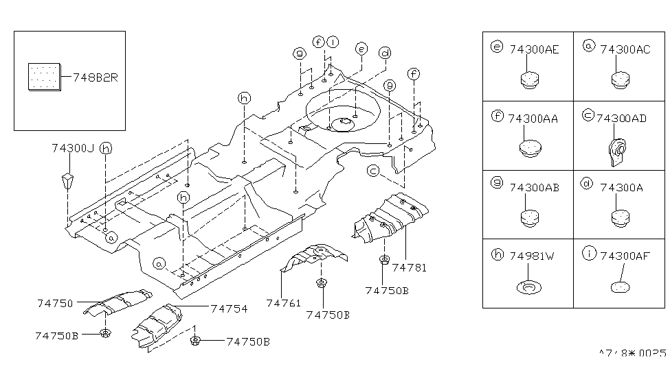 Infiniti 74816-60U00 Plug-Front Floor