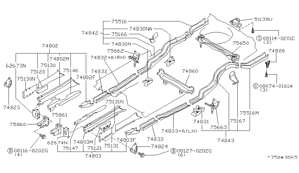 Infiniti 75170-60U00 Extension-Front Side Member,Front RH