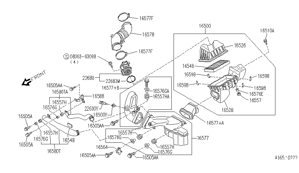 Infiniti 16585-60U07 RESONATOR Assembly