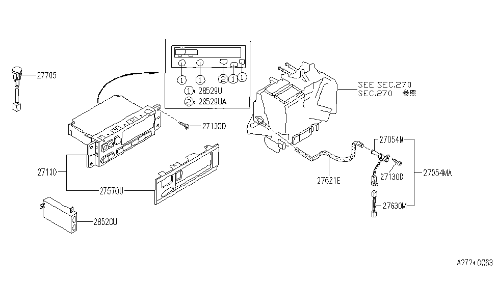 Infiniti 27721-64U00 Sensor ASMY-Sun