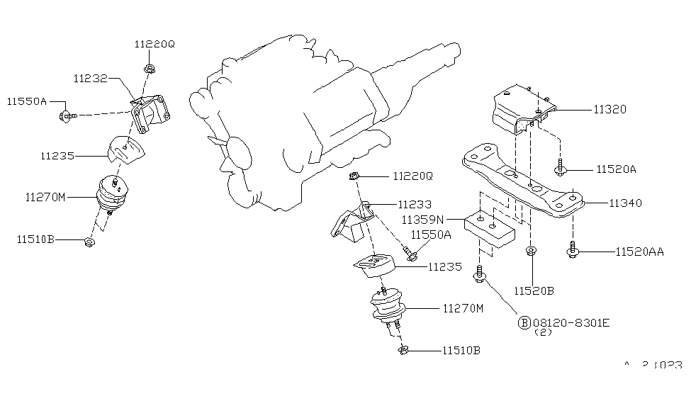 Infiniti 11330-66U00 Member Assy-Engine Mounting,Rear