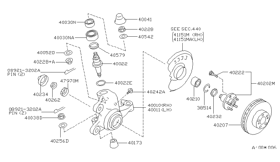 Infiniti 40173-60U02 Seat-Lower Ball Joint