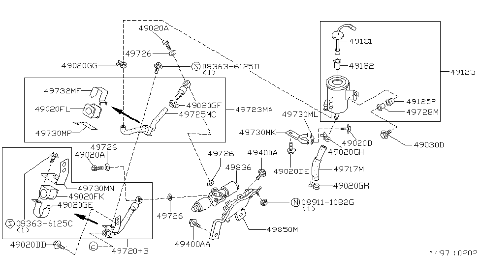 Infiniti 49730-63U05 Bracket-Tube