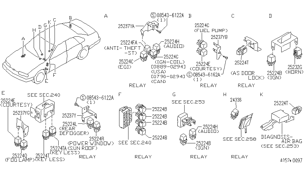 Infiniti 25238-60U02 Bracket-Relay