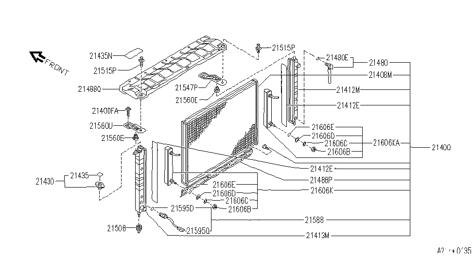 Infiniti 21496-66U00 Seal-Radiator Upper