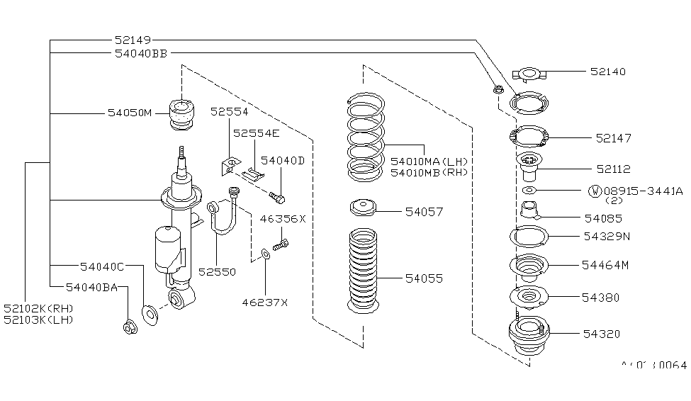 Infiniti 52102-67U26 Actuator Kit-Front,RH