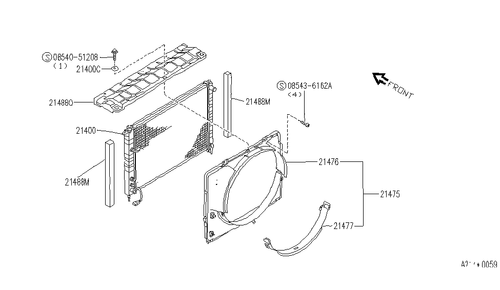 Infiniti 21498-66U00 Seal-Radiator,R