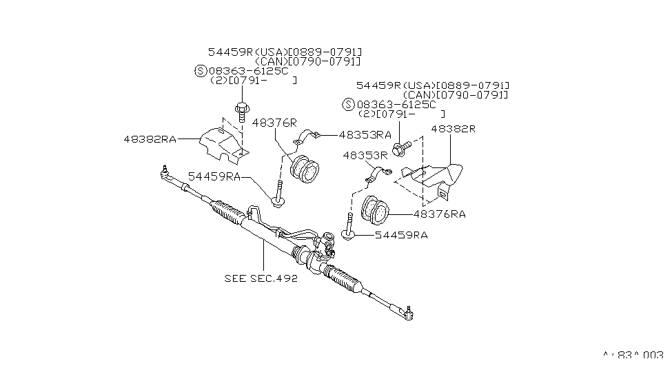 Infiniti 54449-60U11 Bracket-Steering Gear Mounting