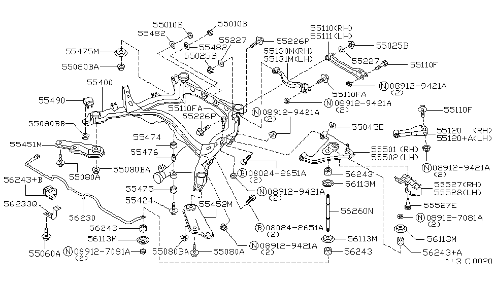 Infiniti 55110-62U01 Link Assembly-Lower,Rear Suspension