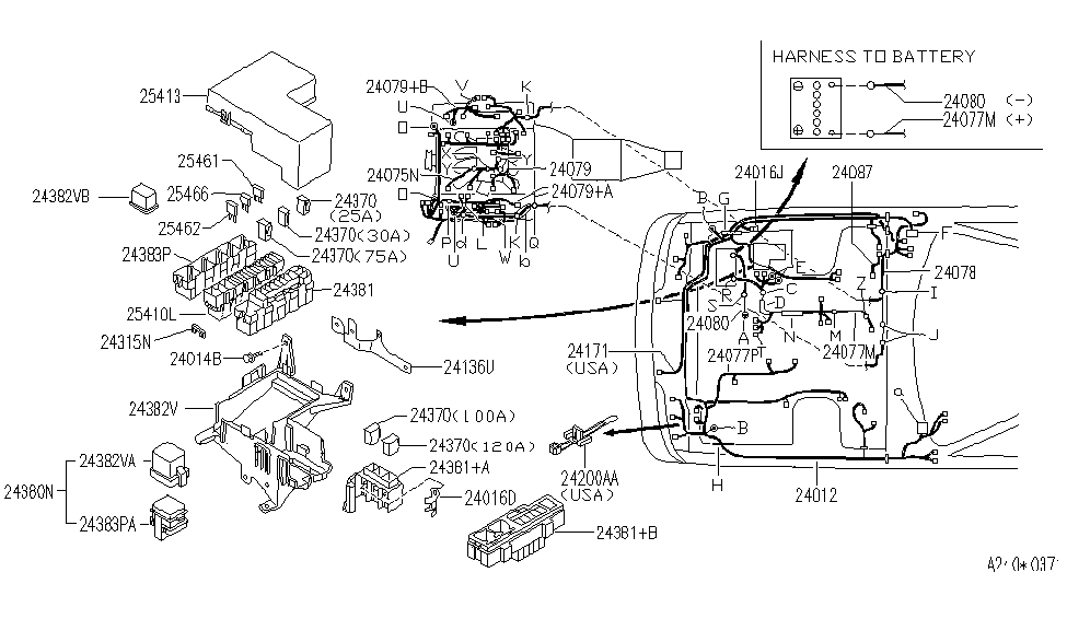 Infiniti 24077-60U70 Harness Assy-Engine