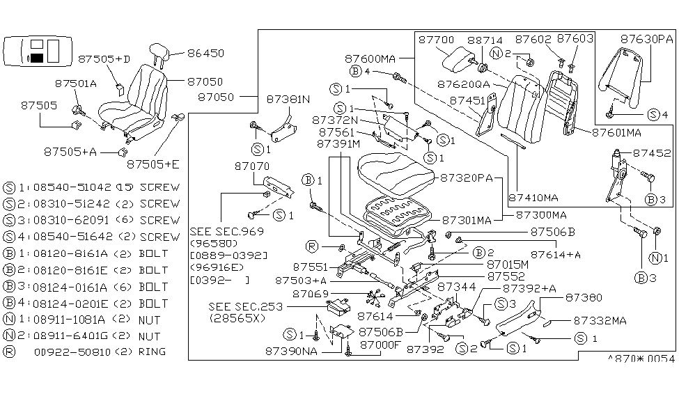 Infiniti 87680-60U01 Board Assy-Seat Back,LH