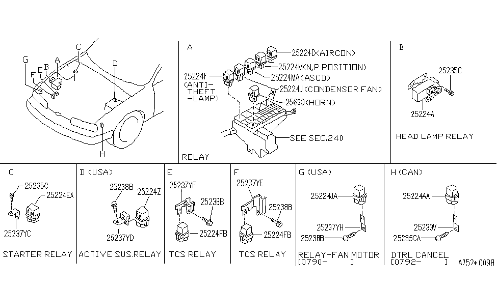 Infiniti 25238-64U20 Bracket-Relay