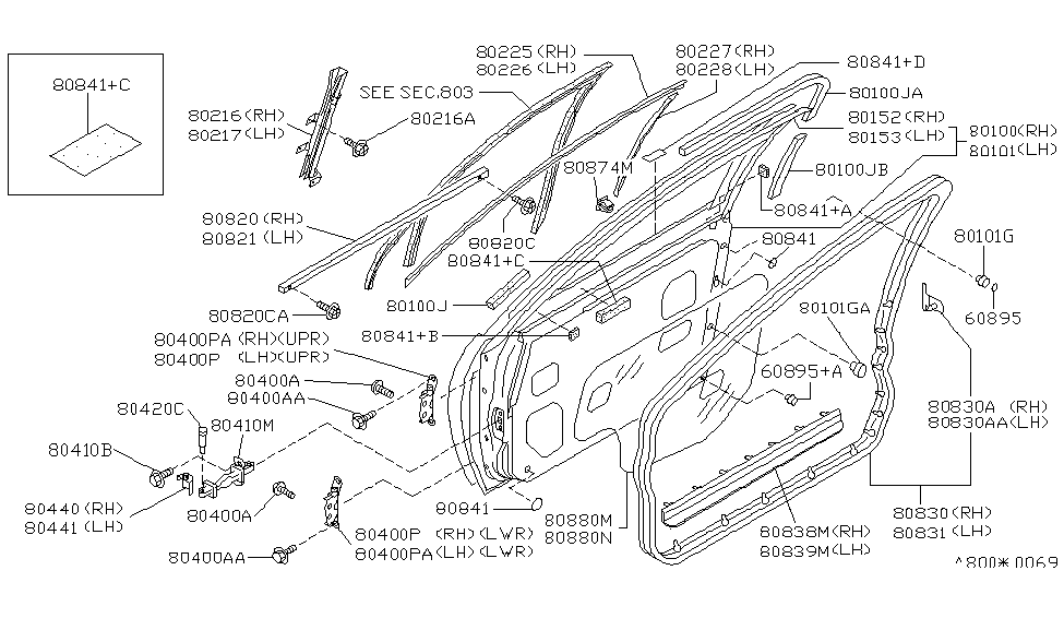 Infiniti 80860-60U00 Screen-Sealing,Front RH