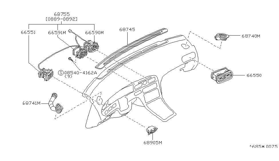 Infiniti 68905-60U02 Ventilator Assy-Lower